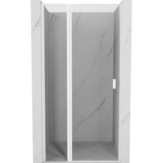 Sprchové dveře Mexen Mist L s otočnými dveřmi 120 cm, průhledné, bílé - 8A4L-120-000-20-00