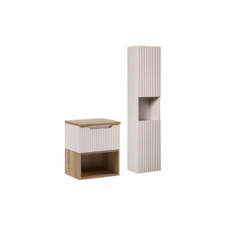 Comad SET-NOC B OAK 50CM 1S LR HC Koupelnová sestava 50 cm s deskou a vysokou skříňkou