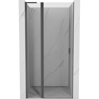 Sprchové dveře Mexen Mist L, kyvné, 105 cm, průhledné, kartáčovaná pistolově šedá - 8A4L-105-000-66-00