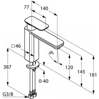 KLUDI E2 Umyvadlová baterie, chrom 492970575
