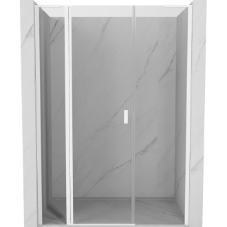 Sprchové dveře Mexen Mist L s otočnými dveřmi 155 cm, průhledné, bílé - 8A4L-155-001-20-00