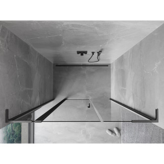 Sprchové dveře Mexen Mist L s otočnými dveřmi 160 cm, průhledné, kartáčovaná pistolově šedá - 8A4L-160-001-66-00