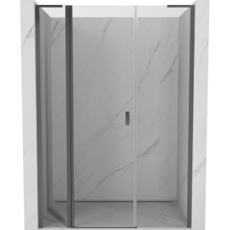 Sprchové dveře Mexen Mist L, kyvné, 135 cm, průhledné, stříbrná - 8A4L-135-001-95-00