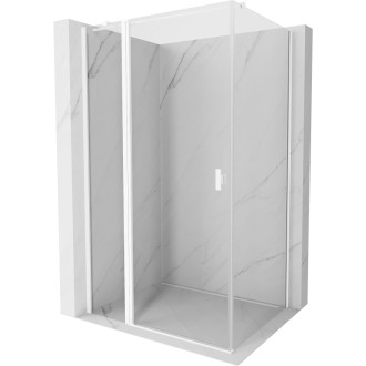 Sprchový kout Mexen Mist T s výklopným mechanismem 90 x 80 cm, průhledný, bílý - 8A4T-090-080-20-00