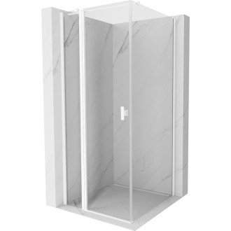 Sprchový kout Mexen Mist T s výklopným mechanismem 110 x 110 cm, průhledný, bílý - 8A4T-110-110-20-00