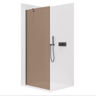 CERANO - Sprchová zástěna Walk-in Onyx Y L/P - 8 mm - černá matná, bronzové sklo - 60x200 cm