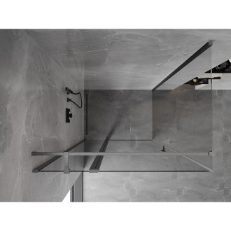 Sprchový kout Mexen Mist T s výklopným mechanismem 75 x 90 cm, průhledný, kartáčovaná pistolově šedá - 8A4T-075-090-66-00