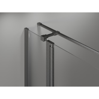 Sprchový kout Mexen Mist T s výklopným mechanismem 75 x 90 cm, průhledný, kartáčovaná pistolově šedá - 8A4T-075-090-66-00