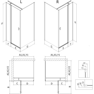 Sprchový kout Mexen Mist T s výklopným mechanismem 75 x 90 cm, průhledný, kartáčovaná pistolově šedá - 8A4T-075-090-66-00