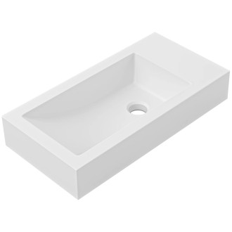 CERANO - Umyvadlo z litého mramoru Sofia - bílá matná - 50x25 cm