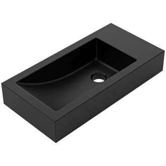 CERANO - Umyvadlo z litého mramoru Sofia - černá matná - 50x25 cm