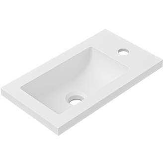 CERANO - Umyvadlo z litého mramoru Sora/Zola - bílá matná - 40x22 cm