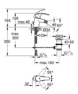 GROHE EUROSMART New 32929002 bidetová baterie s výpustí