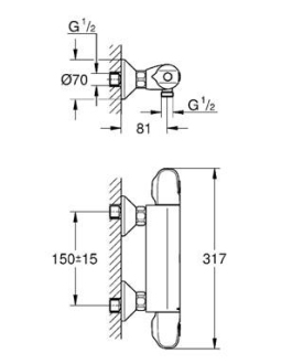 GROHE GROHTHERM 1000 New termostatická sprchová baterie 34143003