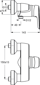 Ideal Standard CERAMIX blue B9493 AA sprchová armatura,chrom