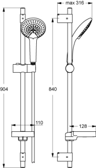 Ideal Standard IDEALRAIN L3 B9427AA sprchová sada 900mm s ruční sprchou 120mm,chrom