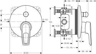Ideal Standard CERAMIX blue A5664 AA vanová podomítková armatura díl 2,chrom