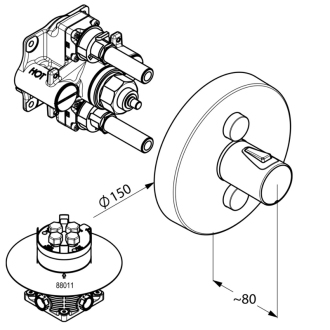 KLUDI PUSH POD. termostatická vanová/sprch.baterie 388120538