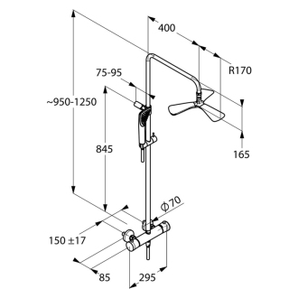 KLUDI FIZZ THERMOSTAT DUAL SHOWER SYSTEM 6709505-00