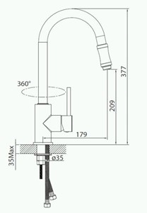 OPTIMA - Dřezová s vytah. sprškou OPS293