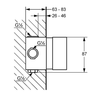 KLUDI Podomítkové termostatické těleso G1/2’’ bez ventilu 35158