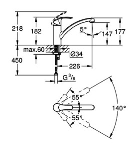 GROHE EUROSMART New 33281002 dřezová baterie
