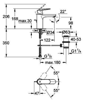GROHE EUROSMART Cosmopolitan 23325000 umyvadlová baterie s výpustí