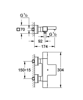 GROHE GROHTHERM Cube vanová termostatická baterie 34497000