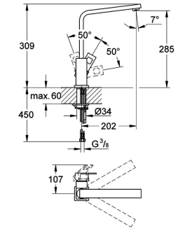 GROHE EUROCUBE 31255000 dřezová baterie