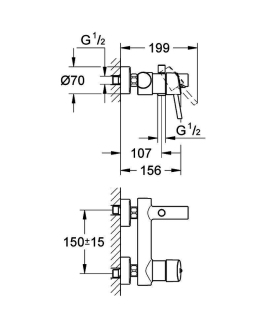 GROHE CONCETTO NEW 32211001 vanová nástěnná baterie bez příslušenství chrom