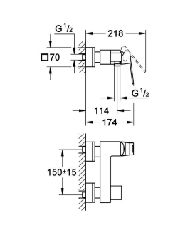 GROHE EUROCUBE 23145000 sprchová baterie bez příslušenství
