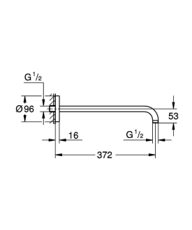 GROHE Rainshower 28982000 sprchové koleno Modern 378mm