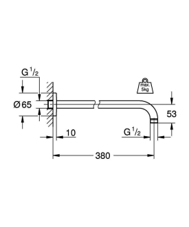 GROHE Rainshower 28361000 sprchové koleno Modern 380mm