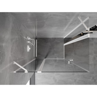 Mexen Mist Duo výklopný sprchový kout 90 x 75 cm, průhledný, bílý - 8A4-090-075-20-00