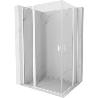 Sprchový kout Mexen Mist Duo s výklopným mechanismem 95 x 80 cm, průhledný, bílý - 8A4-095-080-20-00