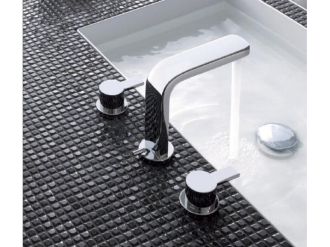 KLUDI ZENTA Umyvadlová 3-otvorová baterie s výpustí, chrom 383930575