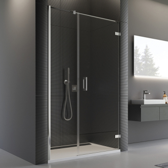 RONAL PUR Jednokřídlé dveře s pevnou stěnou v rovině, chrom čiré PU31PD1201007