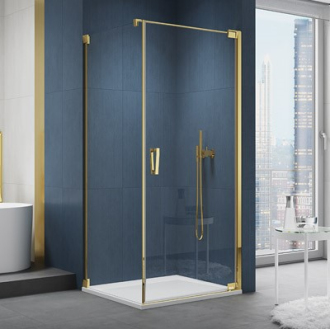 RONAL CADURA Jednokřídlé dveře pravé / 1 strana rohového vstupu zlatá čiré CA1CD1001207