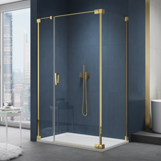 RONAL CADURA Boční stěna v 90°, pro dveře v 90° na straně pantů zlatá čiré CAT21201207