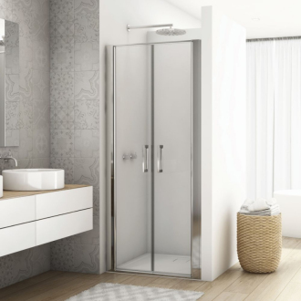 RONAL DIVERA Dvoukřídlé dveře aluchrom čiré D22T20805007