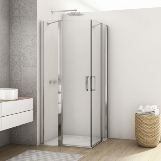 RONAL DIVERA Rohový vstup dvoudílný s křídlovými dveřmi, aluchrom D22DE2B80105087