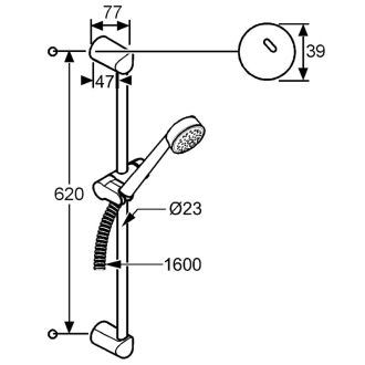 KLUDI ZENTA sprchová souprava 1S 60cm 606300500