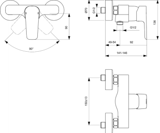 Ideal Standard CERAPLAN III B 0716 AA sprchová baterie