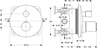 Ideal Standard MELANGE A 4721 AA sprchová  baterie termostatická podomítková - horní díl