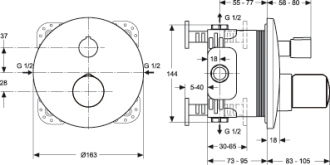 Ideal Standard MELANGE A 4891 AA baterie vanová podomítková termostatická