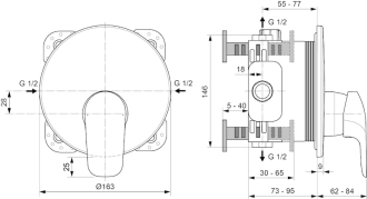 Ideal Standard CERAFLEX A 6724 AA  sprchová podomítková baterie