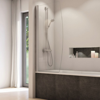 RONAL SOLINO Jednokřídlá vanová zástěna matný elox Screen SOLB107500187