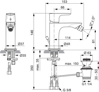 Ideal Standard CONNECT Air A7030AA  bidetová baterie