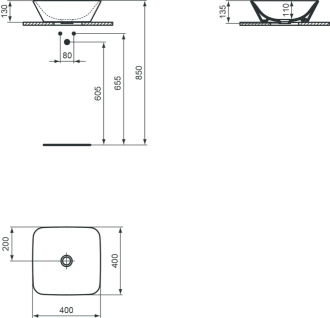 Ideal Standard CONNECT Air  E034701 umyvadlo 40x40