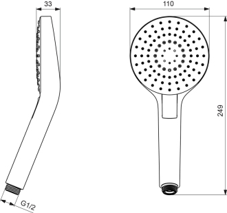 Ideal Standard IDEALRAIN B2231A  EVO CIRCLE 3 funkční sprcha ,11 cm